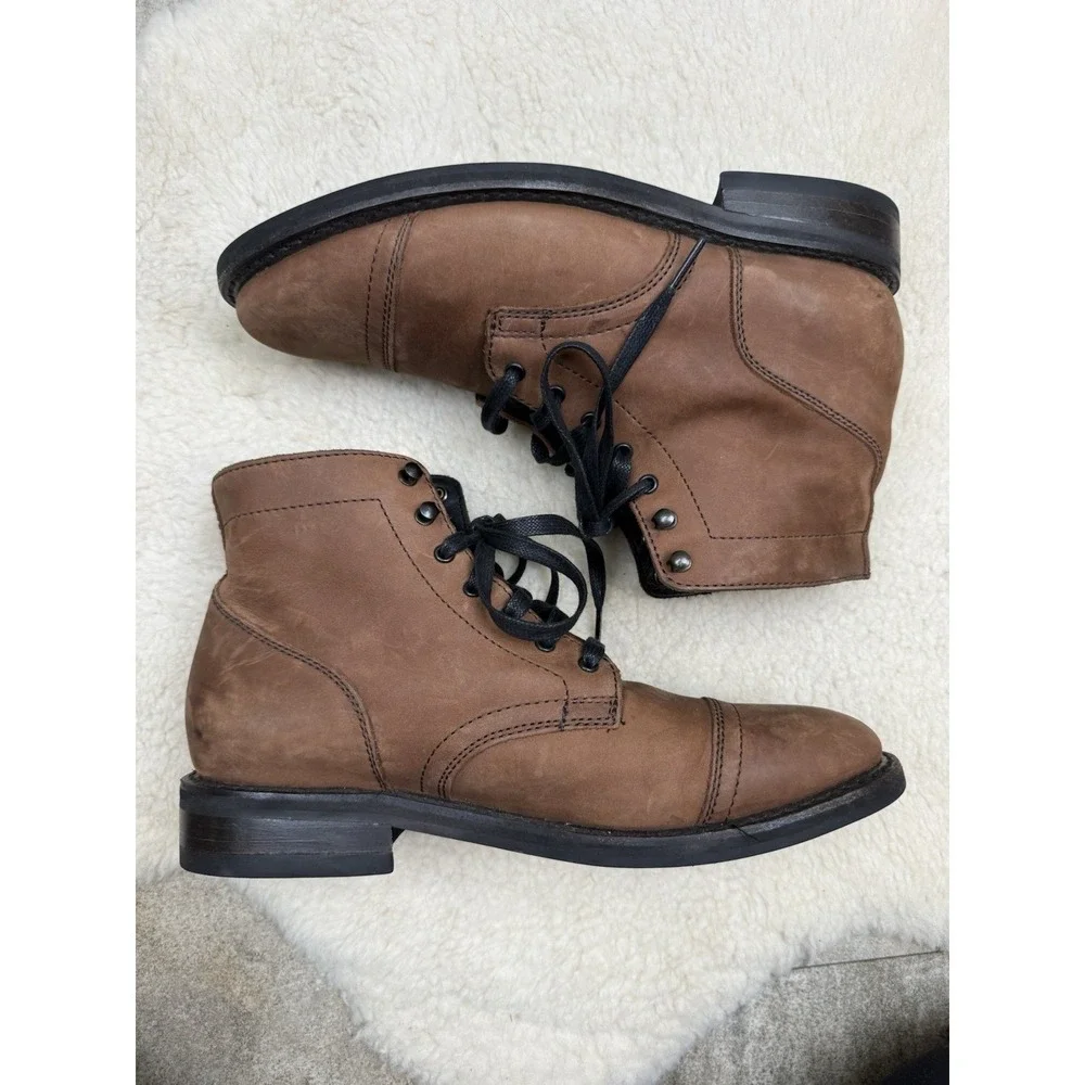 Thursday Everyday Brown Leather Suede The Captain Combat Lace Up Boots Men's 9